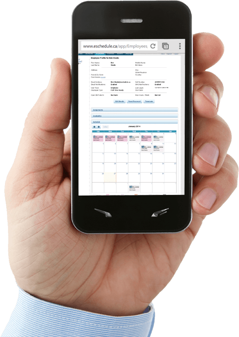 eSchedule on a smartphone